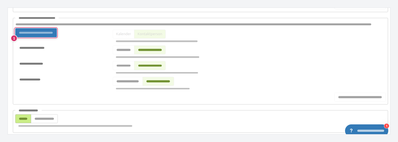 Process Settings → Contact Information · (1) Adjust assignment